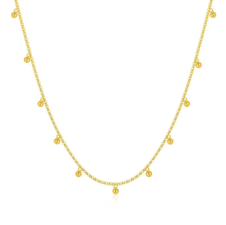 14K Gold Bead Pendant Necklace-56