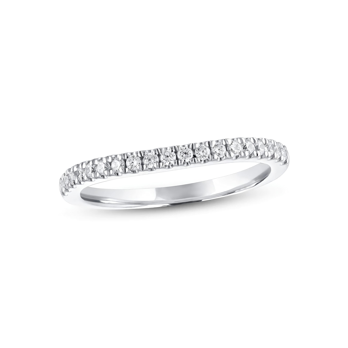 14K White Gold Circular Moissanite Wedding Ring-3