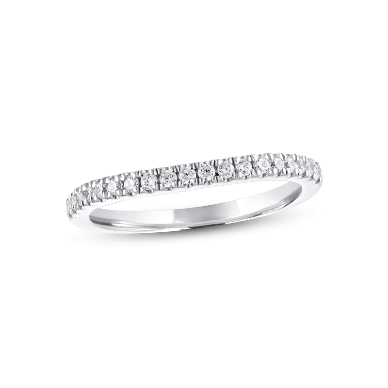 10K White Gold Round Moissanite Wedding Ring-3