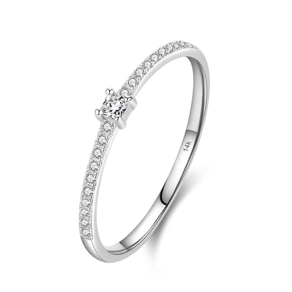 14K White Gold Circular Shaped Lab Created Diamond Wedding Ring-3