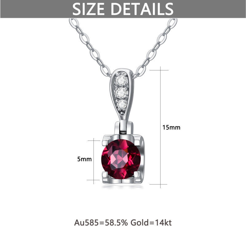 10K roségouden ronde geslepen kubieke zirkonia ronde hanger ketting-5