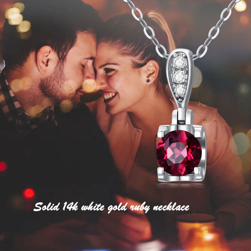 10K roségouden ronde geslepen kubieke zirkonia ronde hanger ketting-6