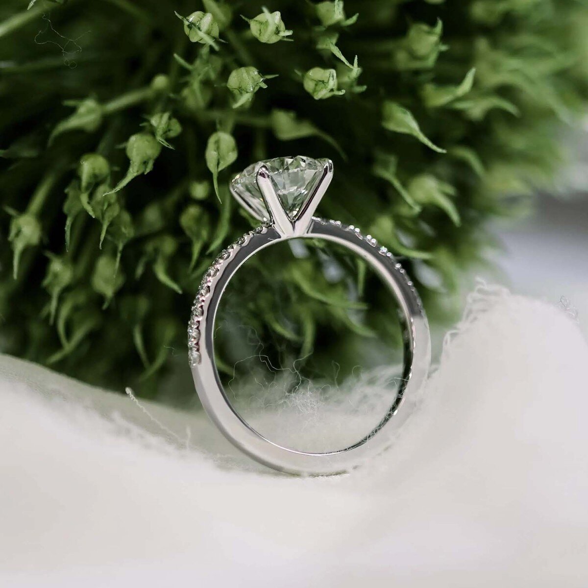 10K White Gold Circular Cubic Zirconia Wedding Ring-5