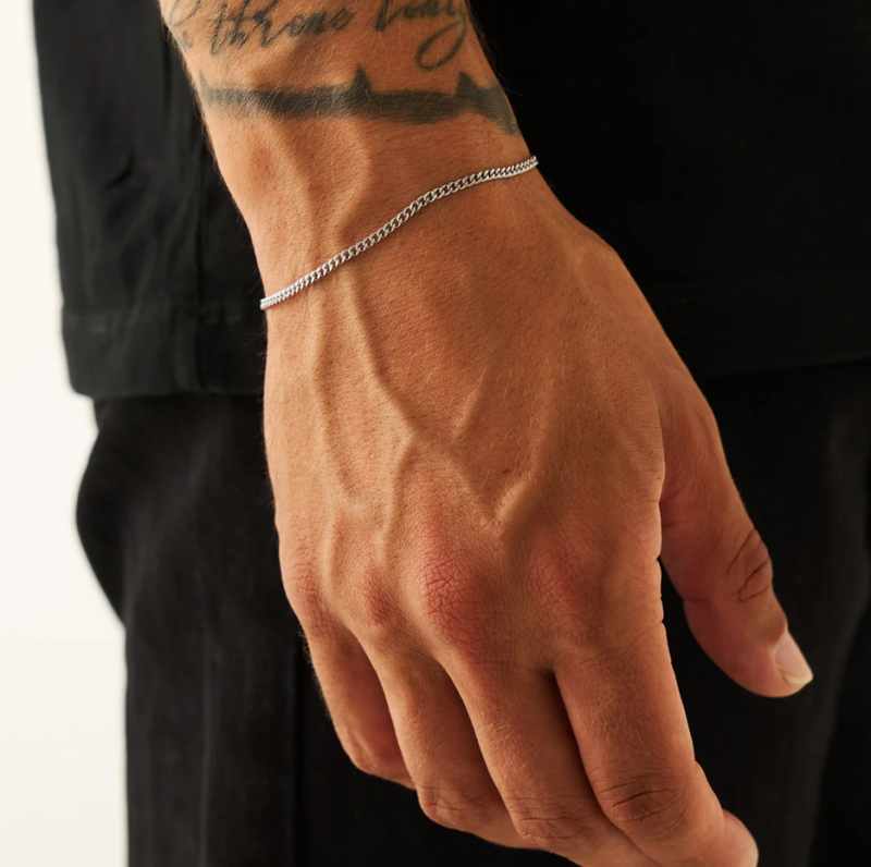 Chaîne Connell en or blanc 18 carats, 2 mm-2