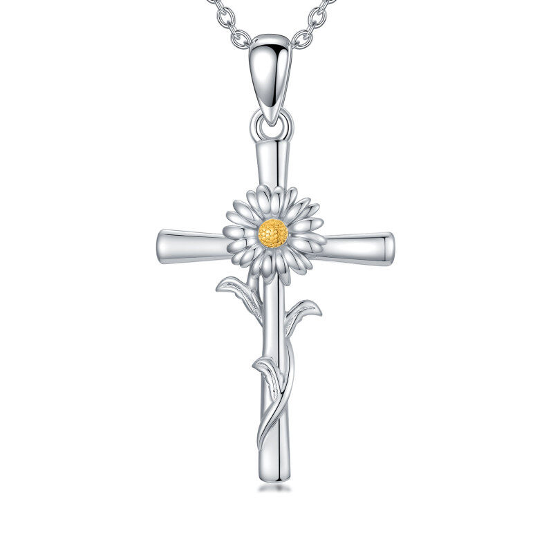 Sterling Silver Cross Pendant Necklace-1