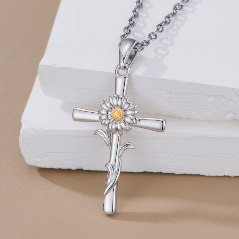 Sterling Silver Cross Pendant Necklace-3