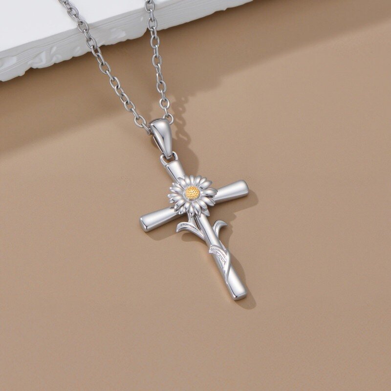 Sterling Silver Cross Pendant Necklace-4