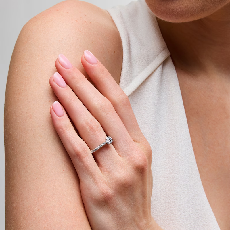 10K White Gold 1 to 3.5 CT. T.W Round Cut Lab Created Diamond Engagement Ring D VVS1-VS1 Clarity 3EX IGI Certified-2