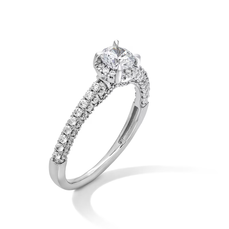 10K White Gold 1 to 3.5 CT. T.W Round Cut Lab Created Diamond Engagement Ring D VVS1-VS1 Clarity 3EX IGI Certified-3