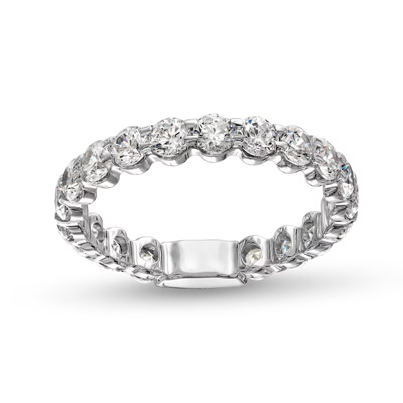 14K White Gold 2 CT Lab Created Diamond Stackable Eternity Anniversary Band-1