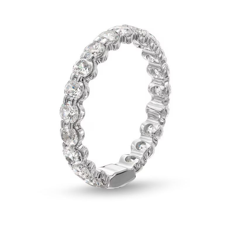 14K White Gold 2 CT Lab Created Diamond Stackable Eternity Anniversary Band-3