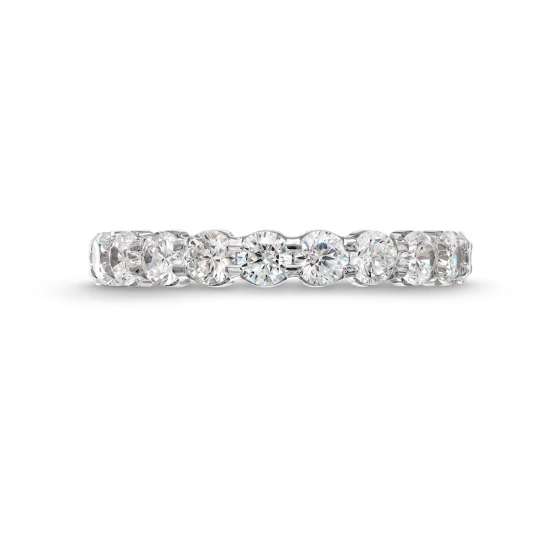 Anillo apilable personalizado para pareja con diamantes redondos creados en laboratorio en oro blanco de 14 quilates, color F, claridad VS2, certificado IGI 3EX.-4