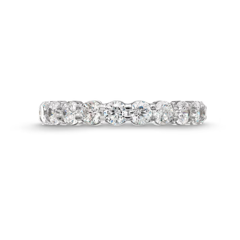 14K White Gold 2 CT Lab Created Diamond Stackable Eternity Anniversary Band-4