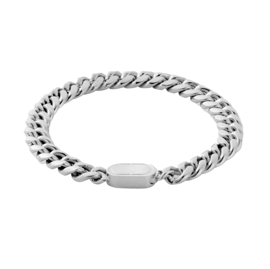 10K White Gold Cuban Link Chain for Men 8mm