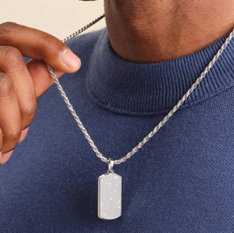 Pendentif Capitole en or blanc 18 carats serti de diamants-3