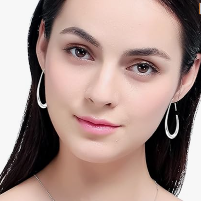 14K Black Rhodium Color Gold Drop Hoop Earrings for Women-2