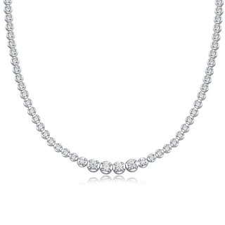14K White Gold Four 0.3 Carat Diamond 1.2 Carat Lab-Grown Diamond Tennis Chain Necklace-3