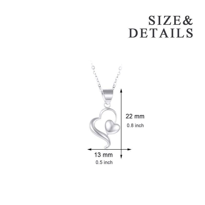 14K White Gold Heart Pendant Necklace For Women Best Friend-6