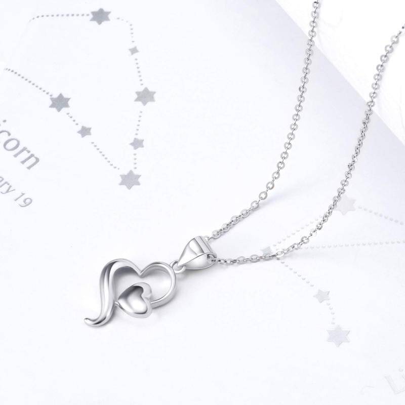 14K White Gold Heart Pendant Necklace For Women Best Friend-7