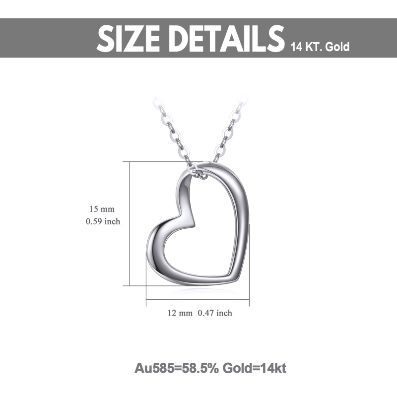 10K White Gold Heart Pendant Necklace-8