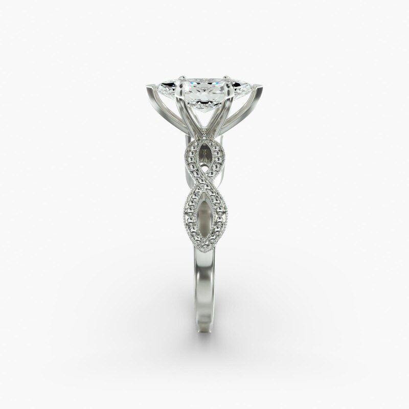 10K White Gold Infinity Vintage-Style Lab Diamond Engagement Ring-5