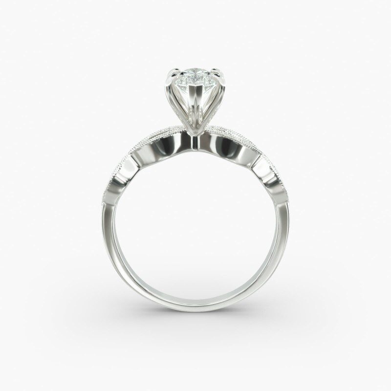10K White Gold Infinity Vintage-Style Lab Diamond Engagement Ring-6
