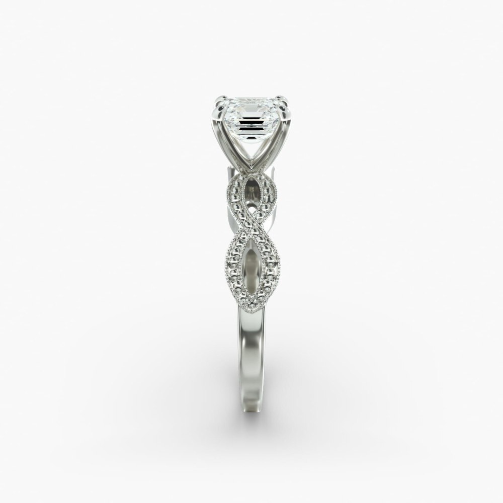 10K White Gold Infinity Vintage-Style Lab Diamond Engagement Ring-5