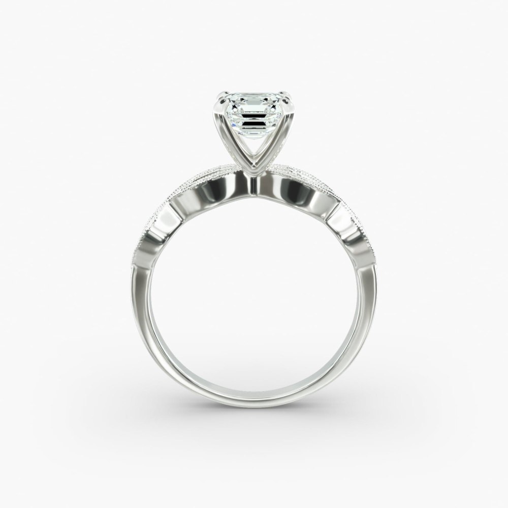 10K White Gold Infinity Vintage-Style Lab Diamond Engagement Ring-6