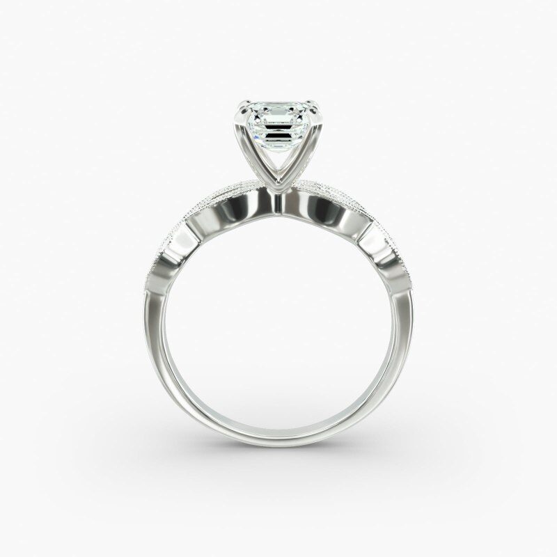 10K White Gold Infinity Vintage-Style Lab Diamond Engagement Ring-6