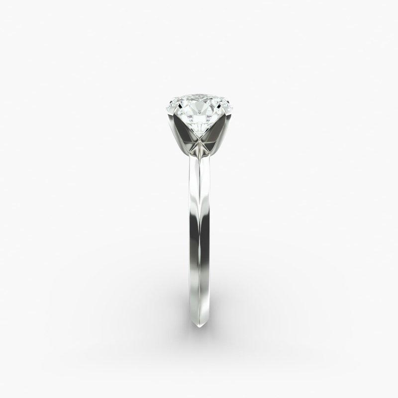 10K White Gold Knife Edge Solitaire Lab Diamond Engagement Ring-5