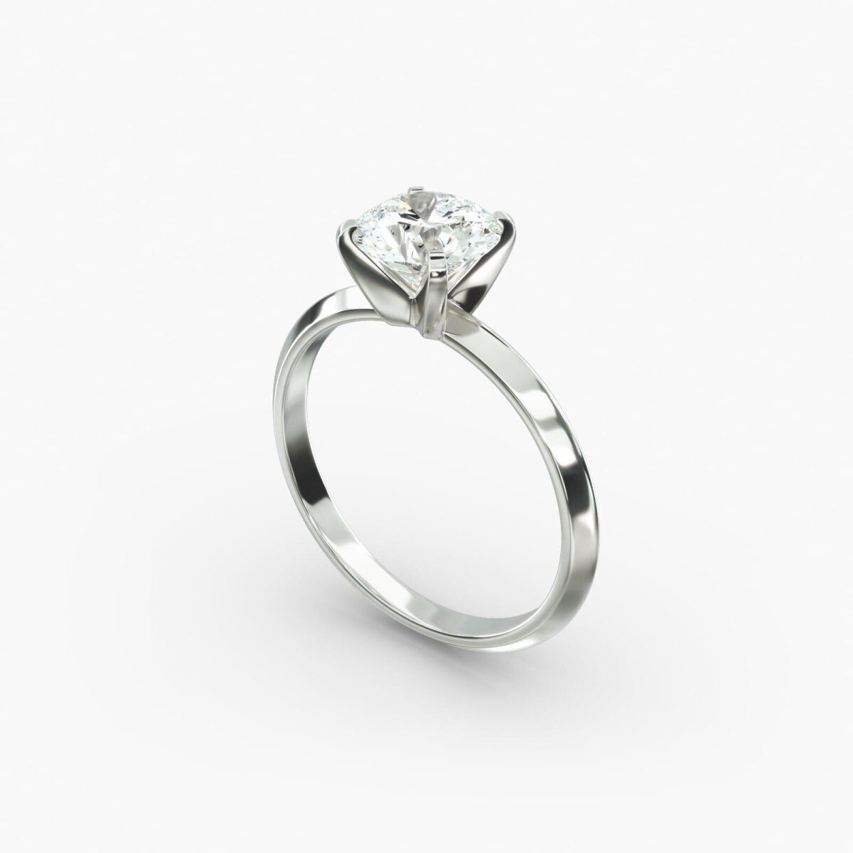 Bague de fiançailles en or blanc 18 carats avec diamant solitaire de laboratoire-4