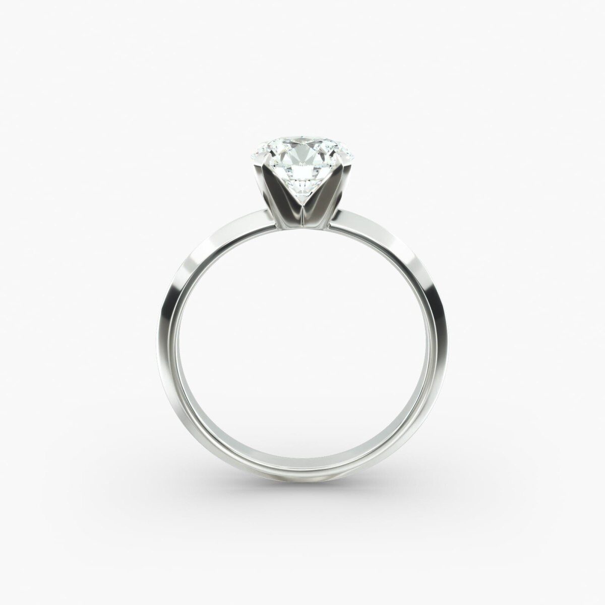 Bague de fiançailles en or blanc 18 carats avec diamant solitaire de laboratoire-5