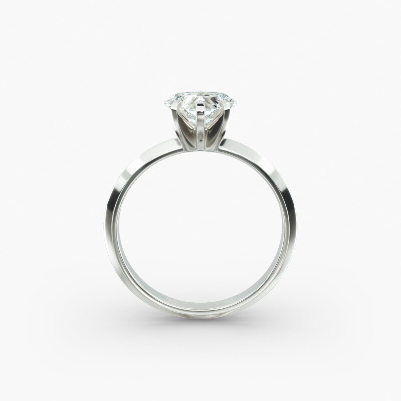 14K White Gold Knife Edge Solitaire Lab Diamond Engagement Ring-5