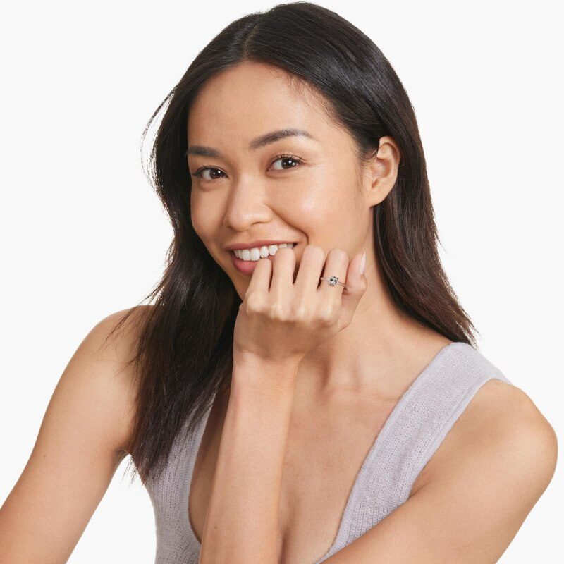 14K White Gold Knife Edge Solitaire Lab Diamond Engagement Ring-3