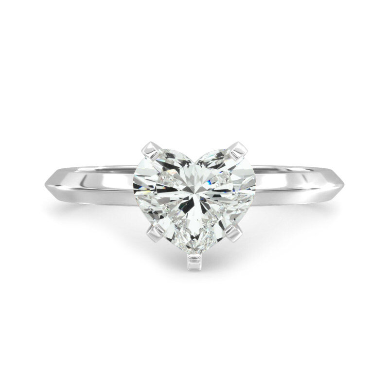 14K White Gold Knife Edge Solitaire Lab Diamond Engagement Ring-1