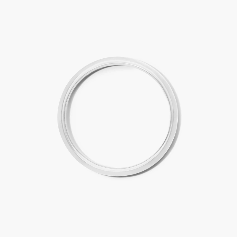 Alianza de boda de oro blanco de 14 quilates con borde de cuchillo de 2 mm-5