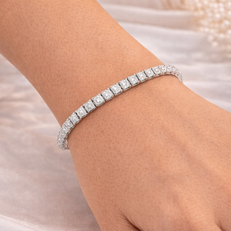 18K Weißgold-Labor-Diamant-Tennisarmband-2