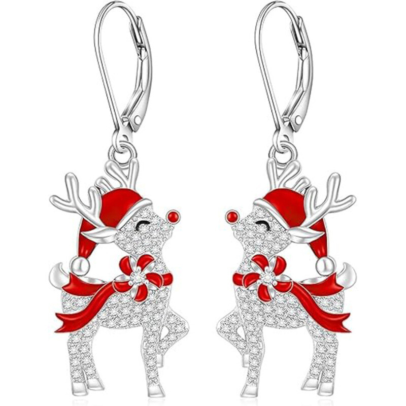 18K-Weißgold-Moissanit-Elch-Ohrringe-1