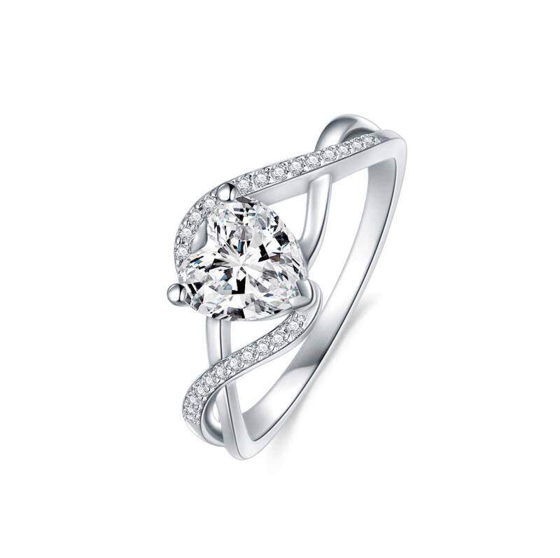 14K White Gold Moissanite Engagement Ring