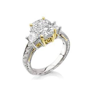 14K White Gold Moissanite Engagement Ring-5