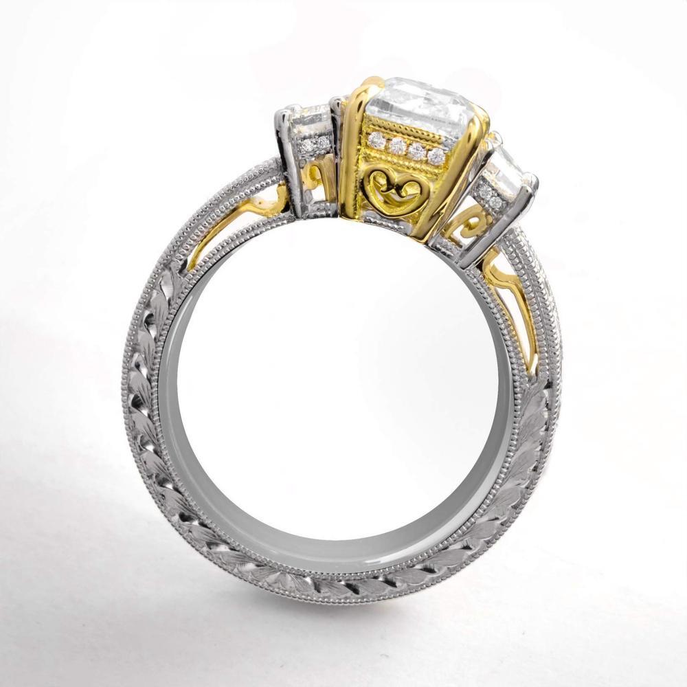 10K White Gold Moissanite Engagement Ring-2