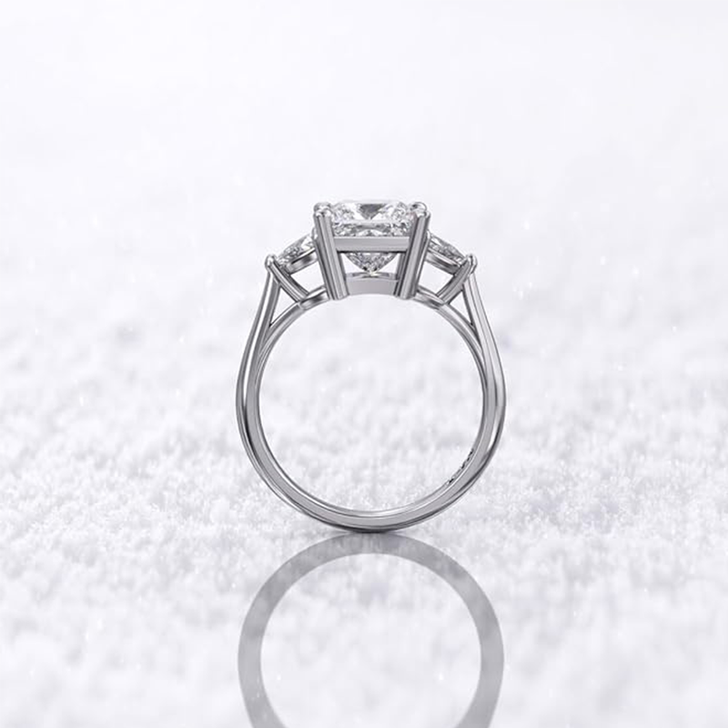 14K White Gold Moissanite Engagement Ring-3