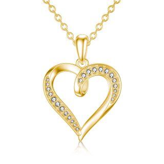 10K White Gold Moissanite Heart Pendant Necklace-19