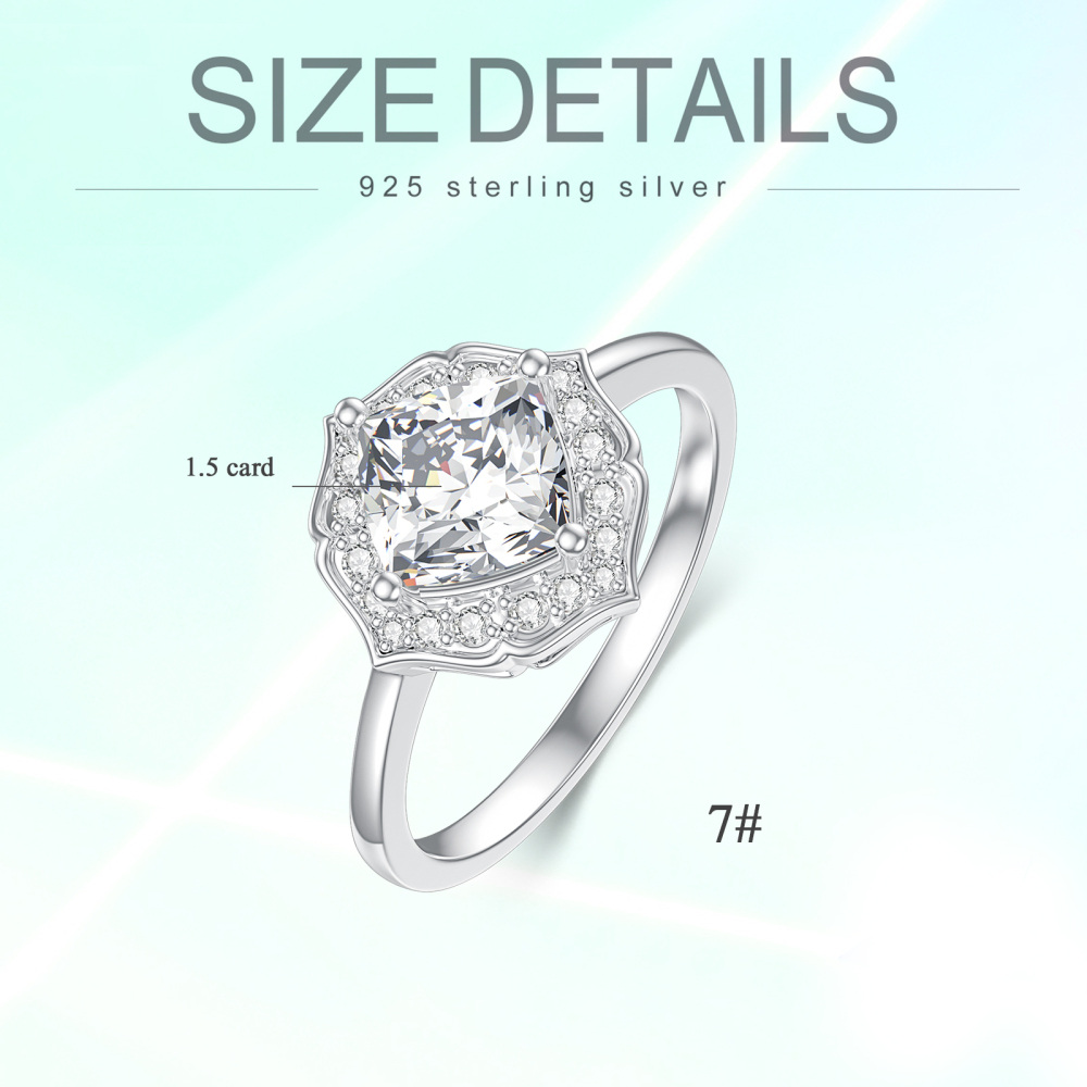 Aliança de casamento moissanite em ouro branco 10K-5