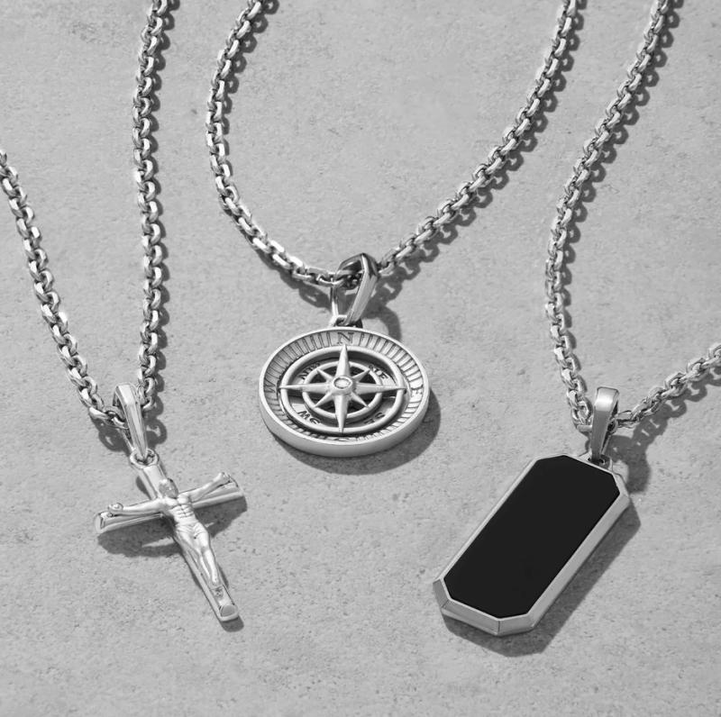 18K White Gold Onyx Beverly Pendant-4