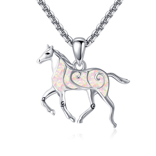 Sterling Zilver Opal Paardenhangerketting