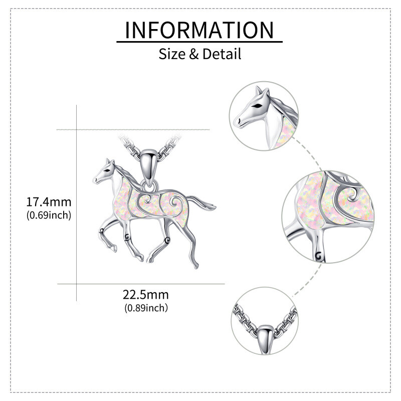 قلادة حصان من الفضة الإسترلينية مرصعة بالأوبال-5