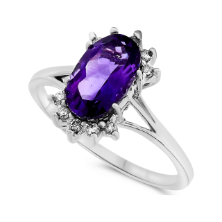 10K White Gold Oval Cut Custom Engagement Ring Gemstone Ring-5