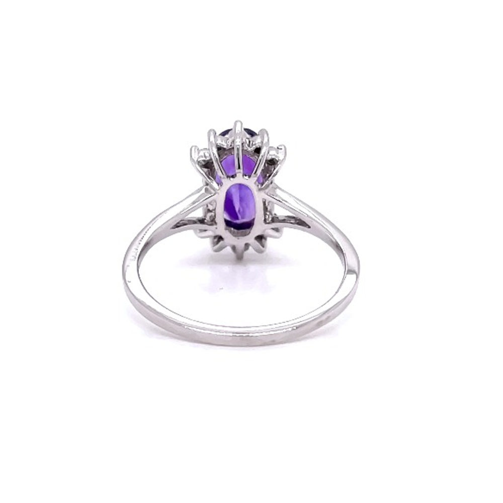 10K White Gold Oval Cut Custom Engagement Ring Gemstone Ring-2