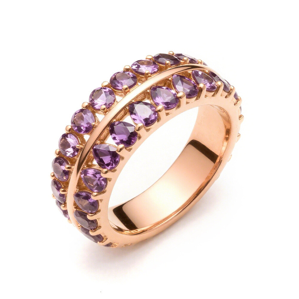 Bague en Or Blanc 14K avec Améthyste taillée en poire-3